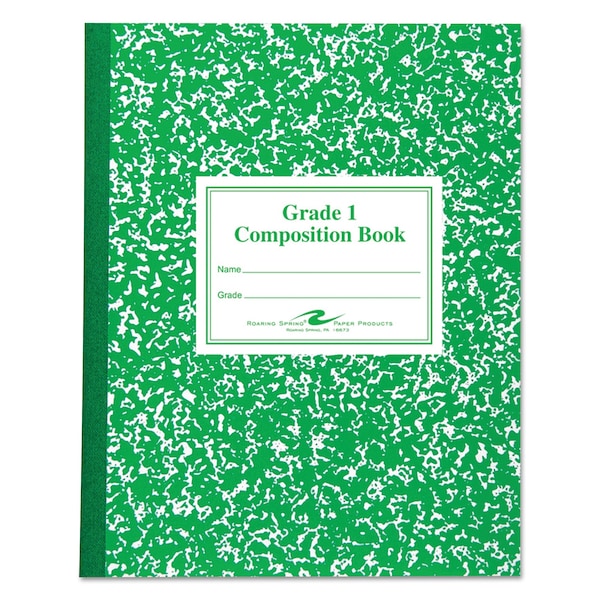 Roaring Spring Grade School Ruled Composition Book, Grade 1 Manuscript Format, Green Cover, (50) 9.75 x 7.75 Sheets 77920 - main